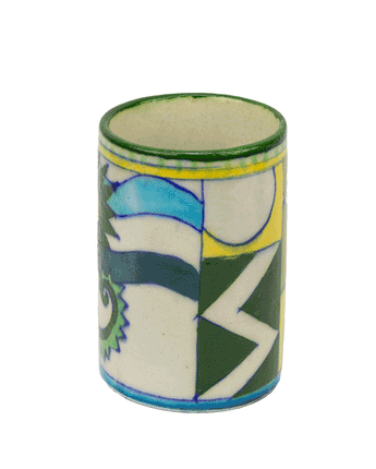 Hand Painted Indian Toothbrush Holder 'Seahorse'
