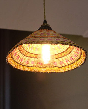 Ghanaian Handwoven Lightshade 'Citrus'-Woven Light Shade-AARVEN