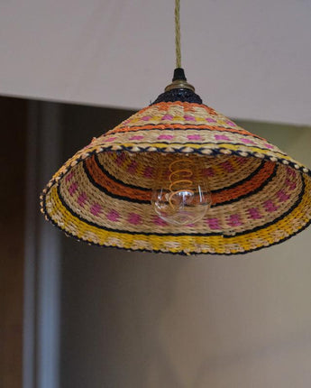 Ghanaian Handwoven Lightshade 'Citrus'-Woven Light Shade-AARVEN
