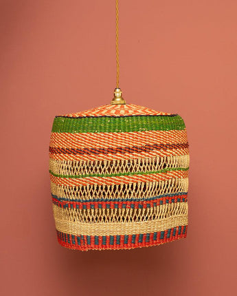 Ghanaian Handwoven Open Weave Lightshade 'Kambuchari'-Woven Light Shade-AARVEN