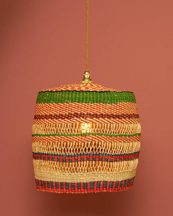 Ghanaian Handwoven Open Weave Lightshade 'Kambuchari'-Woven Light Shade-AARVEN