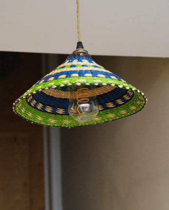 Ghanaian Woven Lightshade 'Forest'-Woven Light Shade-AARVEN