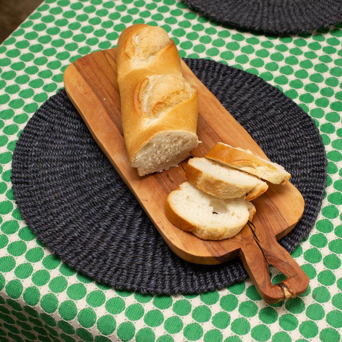 Handwoven Sisal Circle Table mat/Placemat ‘Charcoal’ | AARVEN