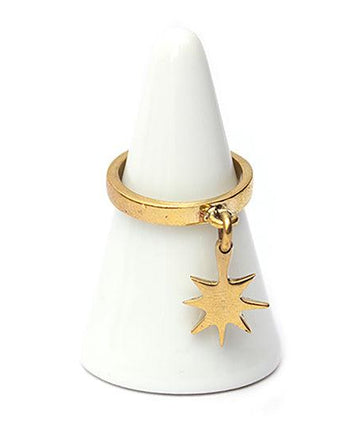 Kenyan Handmade Star Charm Brass Ring-Ring-AARVEN