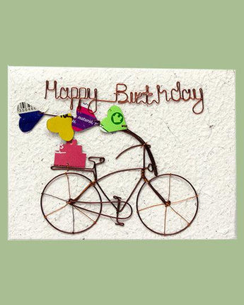 KICK Recycled Wire Card 'Happy Birthday Bike'-Greeting Card-AARVEN
