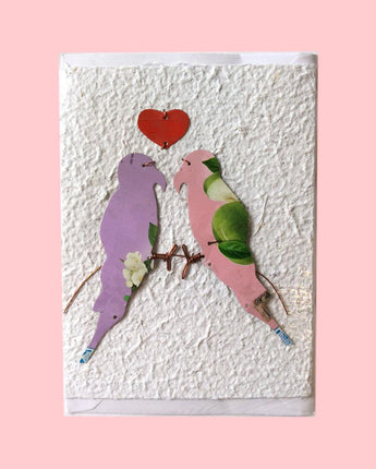 KICK Recycled Wire Card ‘Love Birds’-Greeting Card-AARVEN