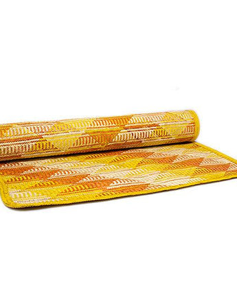 Medium Ugandan Mat 'Orange & Yellow'-Rug-AARVEN