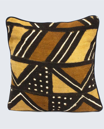 Mud Cloth Piped Cushion Cover 'Suya Spice'-Cushion Cover-AARVEN