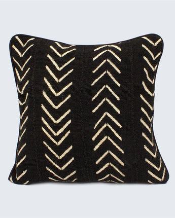 Mud Cloth Piped Cushion Cover 'Traffic Arrows'-Cushion Cover-AARVEN