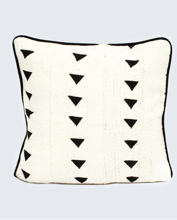 Mud Cloth Piped Cushion Cover 'Yam & Pepper'-Cushion Cover-AARVEN