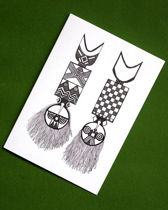 Nwantantay Plank Masks Greetings Card-Greeting Card-AARVEN
