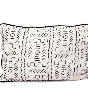 Small Mud Cloth Piped Cushion Cover 'Asida'-Cushion Cover-AARVEN