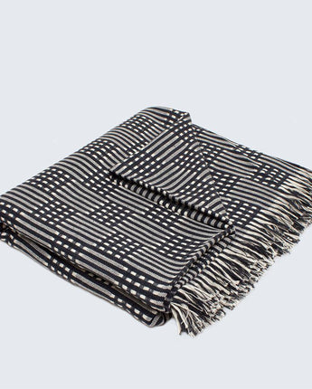 Tanzanian Table Cloth 'Black Check'-Table Cloth-AARVEN