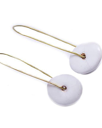 Zawadi Earrings Ceramic 'White'-Earrings-AARVEN