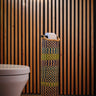 Eco-friendly handwoven toilet roll holder stand for modern bathroom decor
