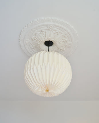 Origami Paper Lightshade Globe 'White Spring Blooms'