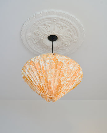 Indian Hand-folded Paper Diamond Lightshade 'Yellow Spring Blooms'