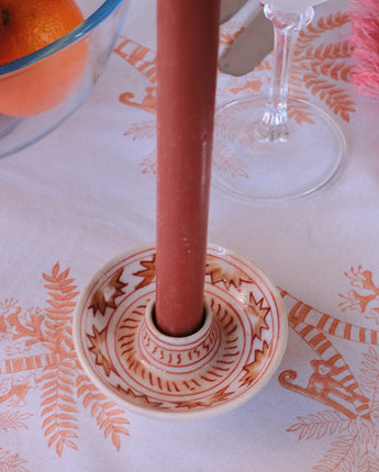 Kite Festival Hand Painted Indian Candle Stick Holder 'Pink City'