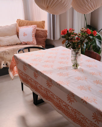 Indian Organic Cotton Tablecloth 'Monkey & Palm Tree'