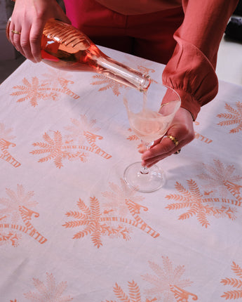 Indian Organic Cotton Tablecloth 'Monkey & Palm Tree'