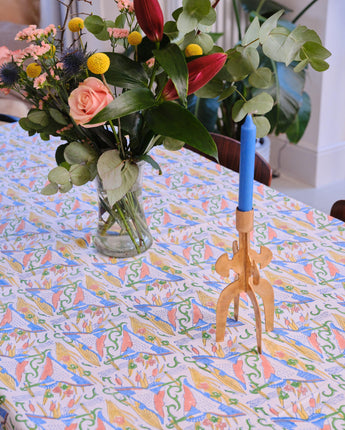 Indian Organic Cotton Tablecloth 'Kingfisher'