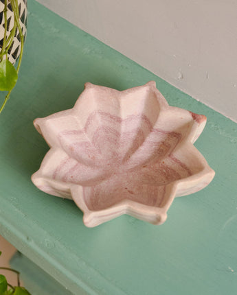 Kenyan Soapstone Lotus Flower Trinket Bowl