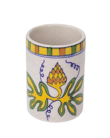Hand Painted Indian Toothbrush Holder 'Passion Flower'