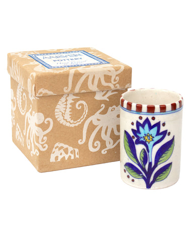 Hand Painted Indian Toothbrush Holder 'Indian Flower'