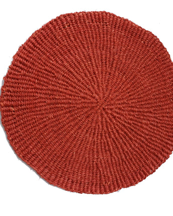 Handwoven Sisal Circle Table mat/Placemat 'Terracotta Plain'