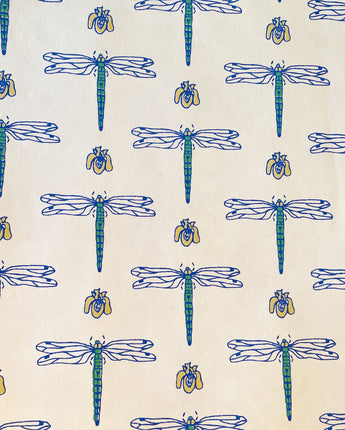 Dragonflies Hand Printed Gift Wrap