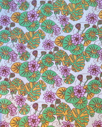 Water Lilies Hand Printed Gift Wrap