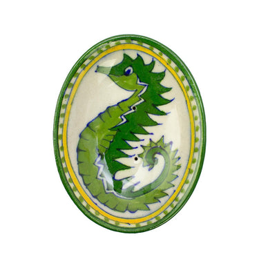 PRE-ORDER Hand Painted Indian Soap Dish 'Seahorse'