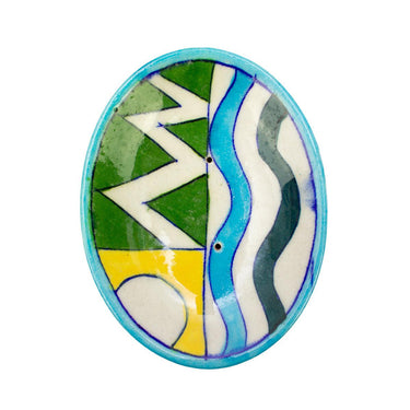 Jaipur Hand Painted Indian Soap Dish 'Seascape'