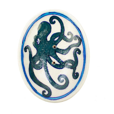 PRE-ORDER  Jaipur Hand Painted Indian Soap Dish 'Octopus'