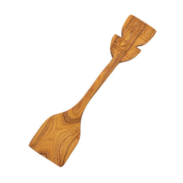 Olive Wood Spatula with Carved Handle