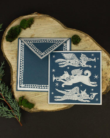 Hark the Herald Hounds Hand Printed Greetings Card