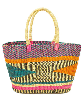 Ghanaian Large Shopping Bolga Basket With Handles 'Afi'
