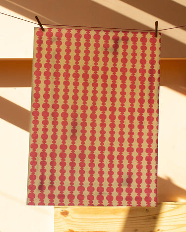 Pink Beads Hand Printed Gift Wrap