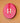 Fluoro Pink and White hand carved mini Ghanaian sun mask wall decor on peach background