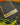 Gold necklace with a decorative pendant on a dark stone surface with greenery.