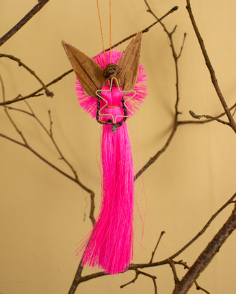 Artisan-made woven angel for holiday tree and wreaths