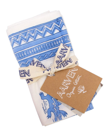 Indian Organic Cotton Napkins Set of Four 'Royal Blue'