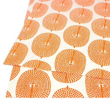 Orange Sun Mask Hand Printed Gift Wrap