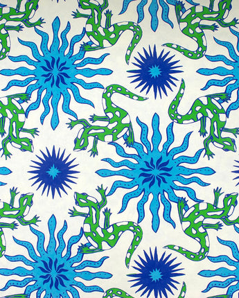 Dancing Lizards Hand Printed Gift Wrap