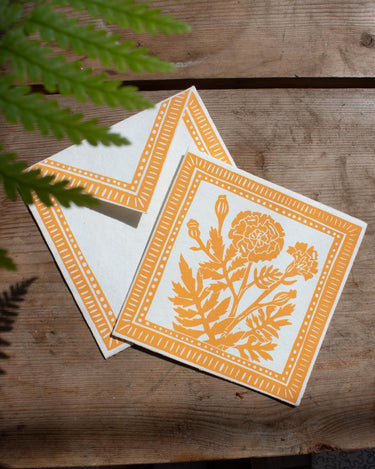 Marigold Hand Printed Greetings Card