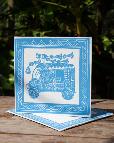 Tuk Tuk Hand Printed Greetings Card