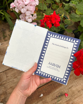 Hand Printed Hardback A5 Notebook 'Dancing Lizards'