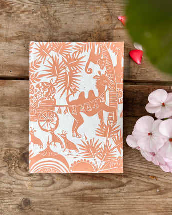 Hand Printed Hardback A5 Notebook 'Indian Toile'