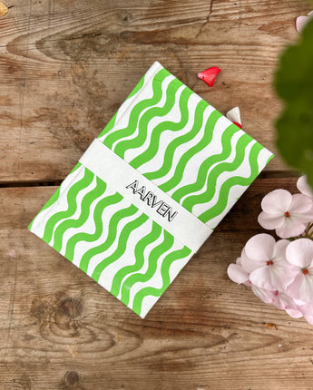 Hand Printed Hardback A5 Notebook 'Green Ganges'