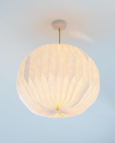 Origami Paper Lightshade Globe 'White Safari Toile'